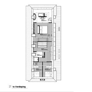 1e verdieping plattegrond zolder boerderij verbouw woonverdieping slaapkamer